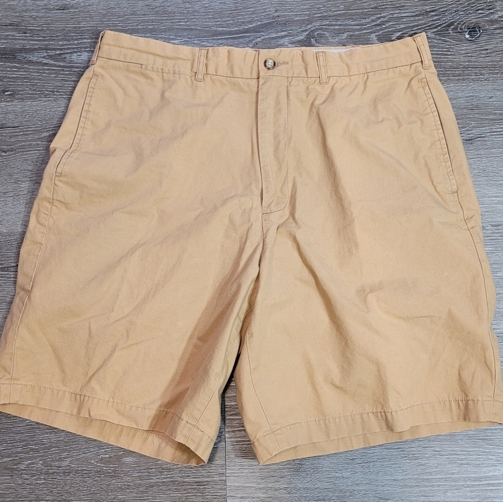 CREMIEUX Men's Tan Cotton Flat Front Causal Premium Shorts Size 36